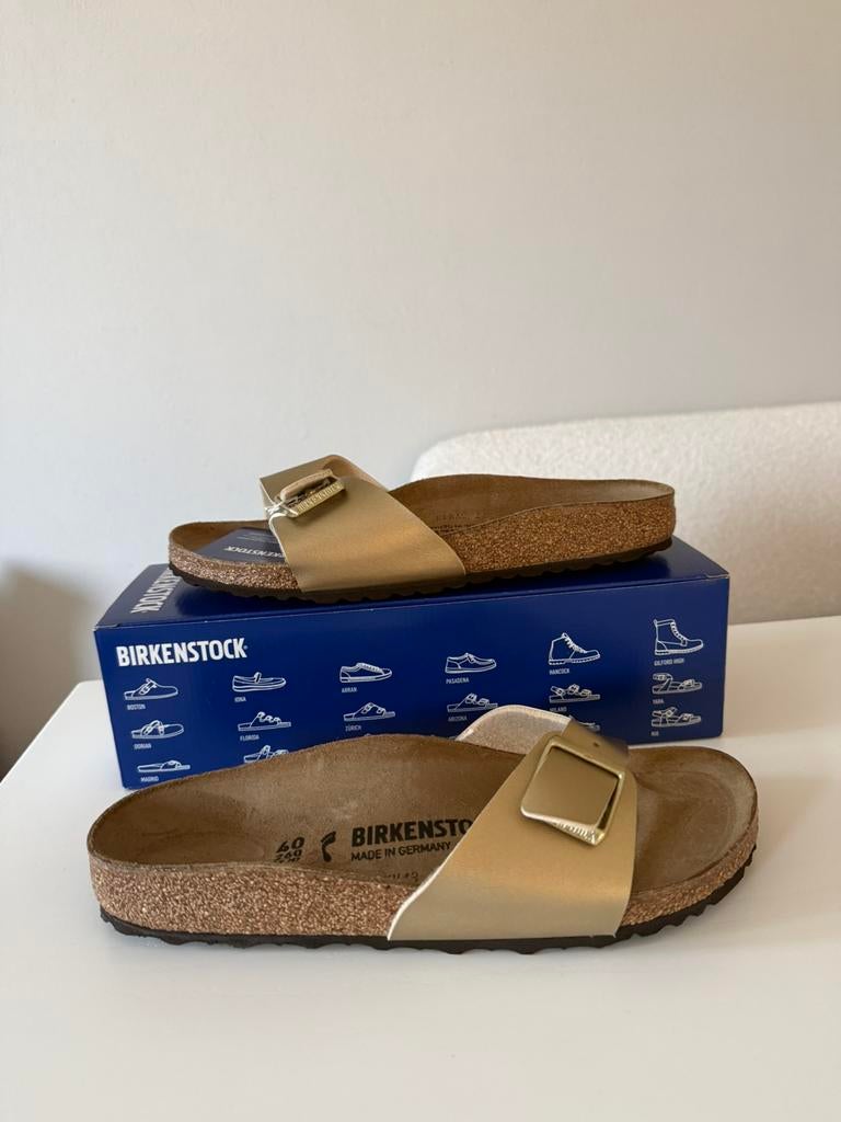 Birkenstock Madrid bs gouden slipper sandalen Maat 40 NIEUW, Overige kleuren, Nieuw, Sandalen of Muiltjes, Ophalen of Verzenden