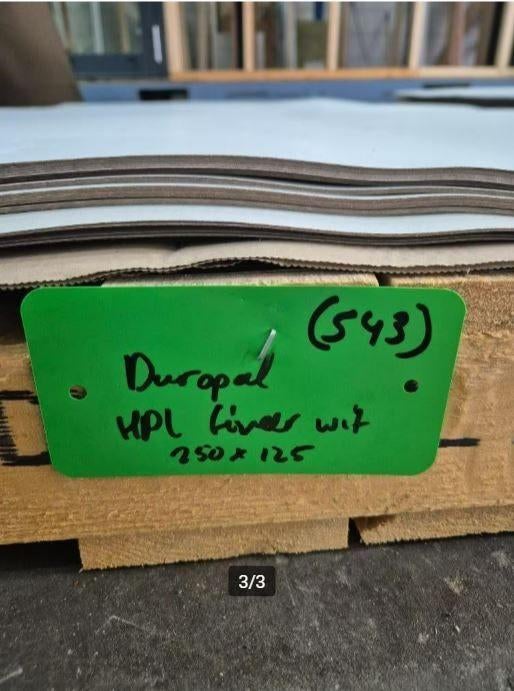 Duropal HPL fineer wit 250x125cm 0,8mm dik ( 543 ), Ophalen, HPL, Nieuw, Nb