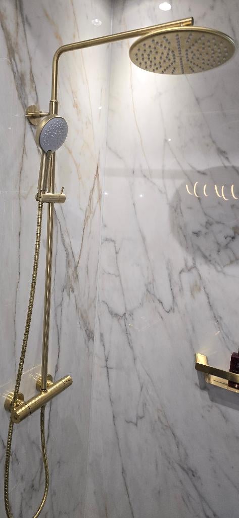 Damixa Silhouet doucheset mat messing - showmodel, Ophalen, Nieuw, Douche