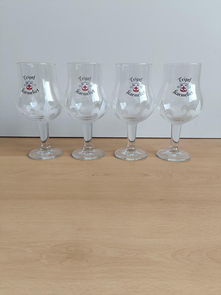 4 Tripel Karmeliet glazen, Verzamelen, Biermerken, Ophalen of Verzenden, Zo goed als nieuw, Glas of Glazen, Overige merken