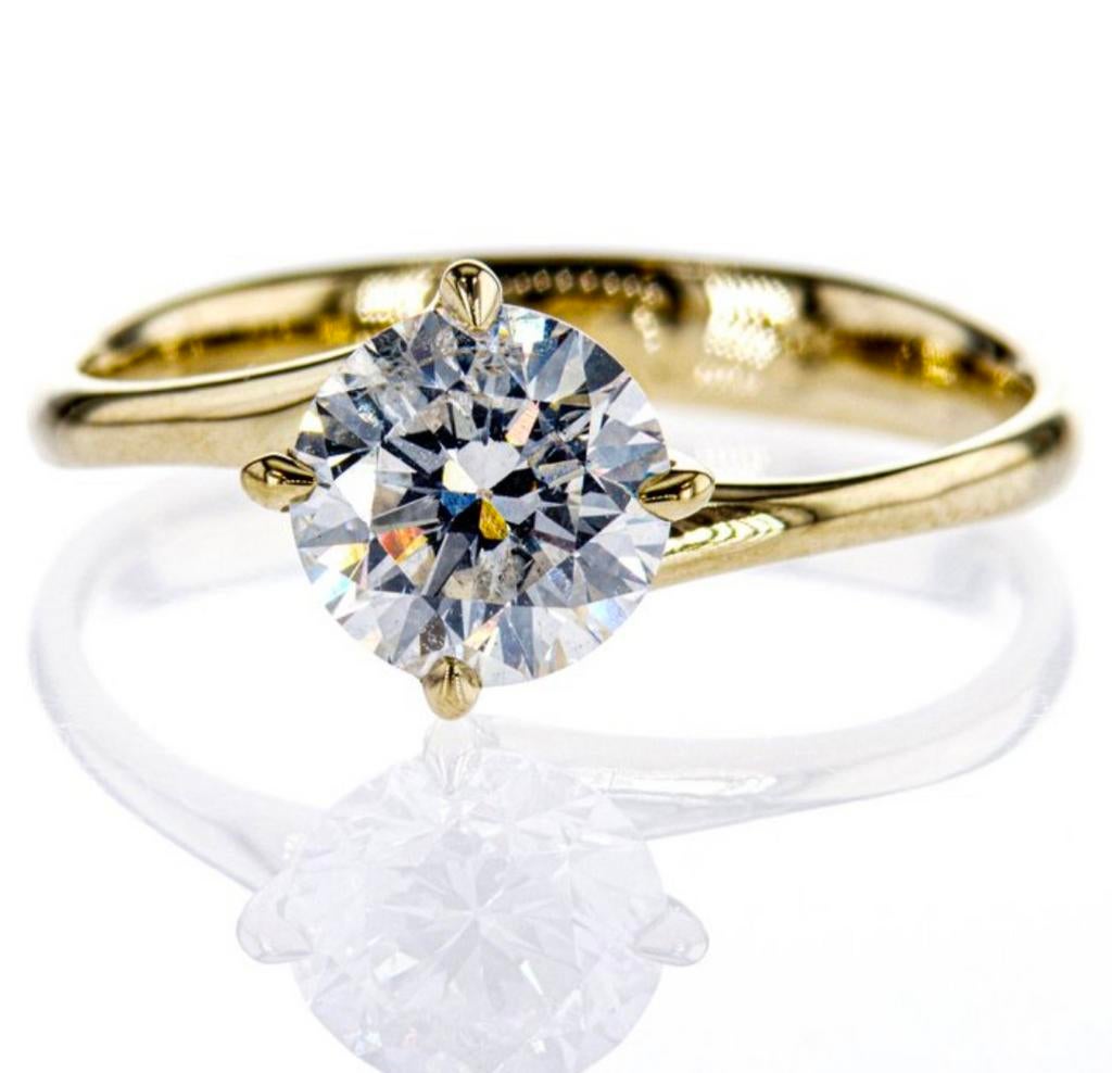 Gouden ring met 1.23 ct natuurlijke diamant, Nieuw, Ophalen of Verzenden, Dame, Goud