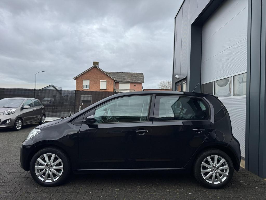 Volkswagen Up! 1.0 BMT move up! Leder Stoelverwarming, Auto's, Voorwielaandrijving, Gebruikt, LED verlichting, Zwart