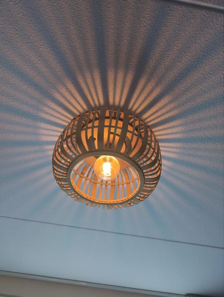 Rotan plafondlamp Treccia 34 cm, Ophalen