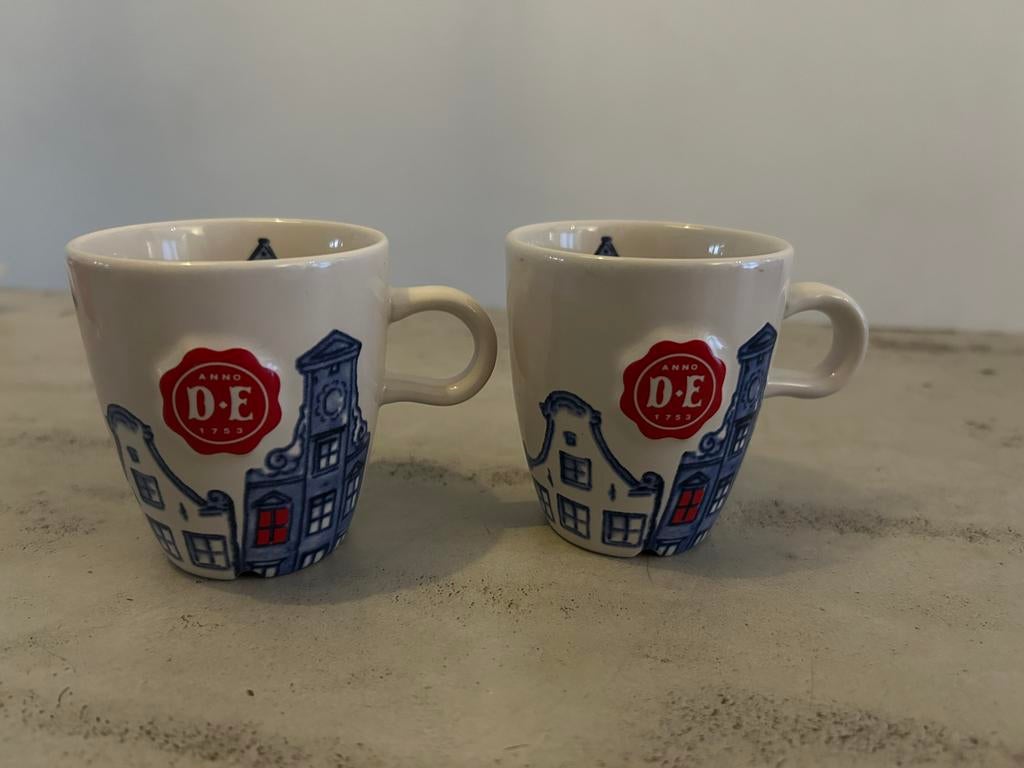 Douwe egberts DE Hollandsche Waaren blauw wit zaanse huizen, Ophalen of Verzenden, Zo goed als nieuw, Overige stijlen, Kop(pen) en/of Schotel(s)