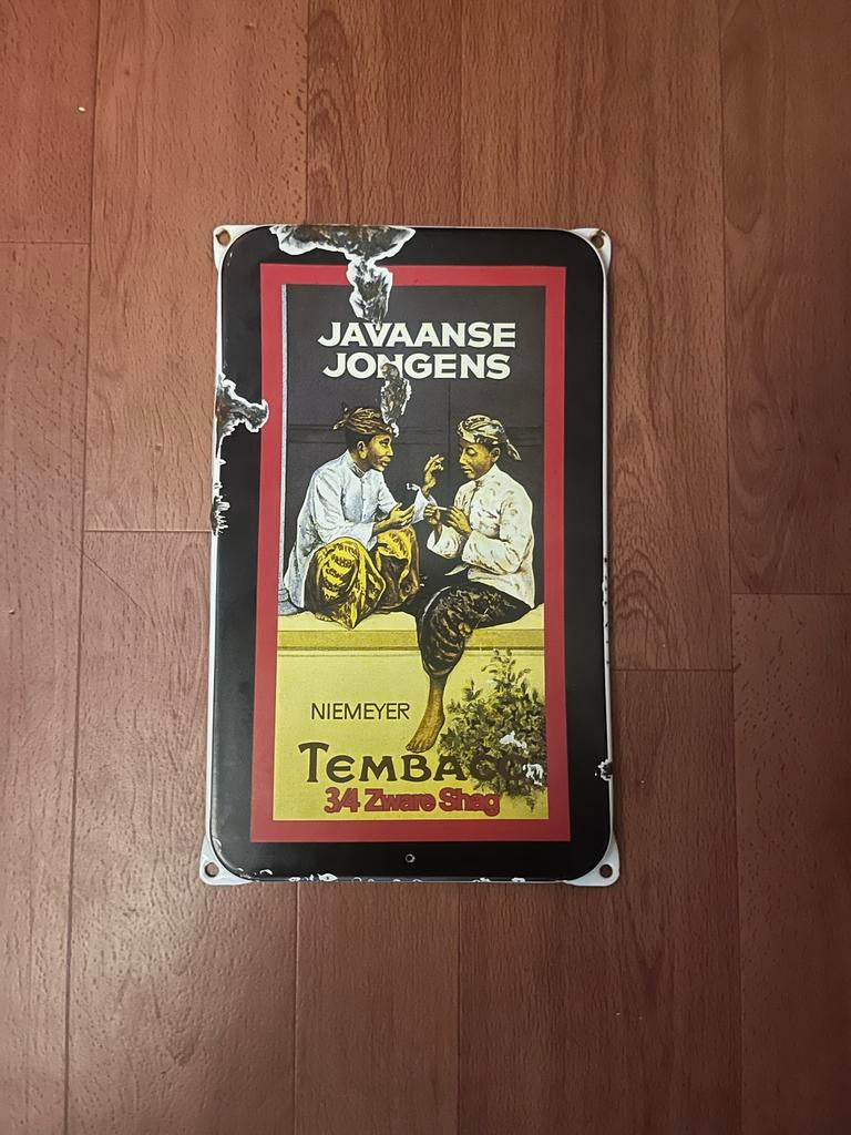 Vintage Emaille Reclamebord Javaanse Jongens Niemeyer, Verzamelen, Ophalen of Verzenden
