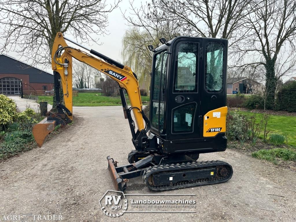 2022 Sany minigraver SY18C | Slechts 720 uur!!!, Zakelijke goederen, Machines en Bouw | Kranen en Graafmachines, -, Niet opgegeven