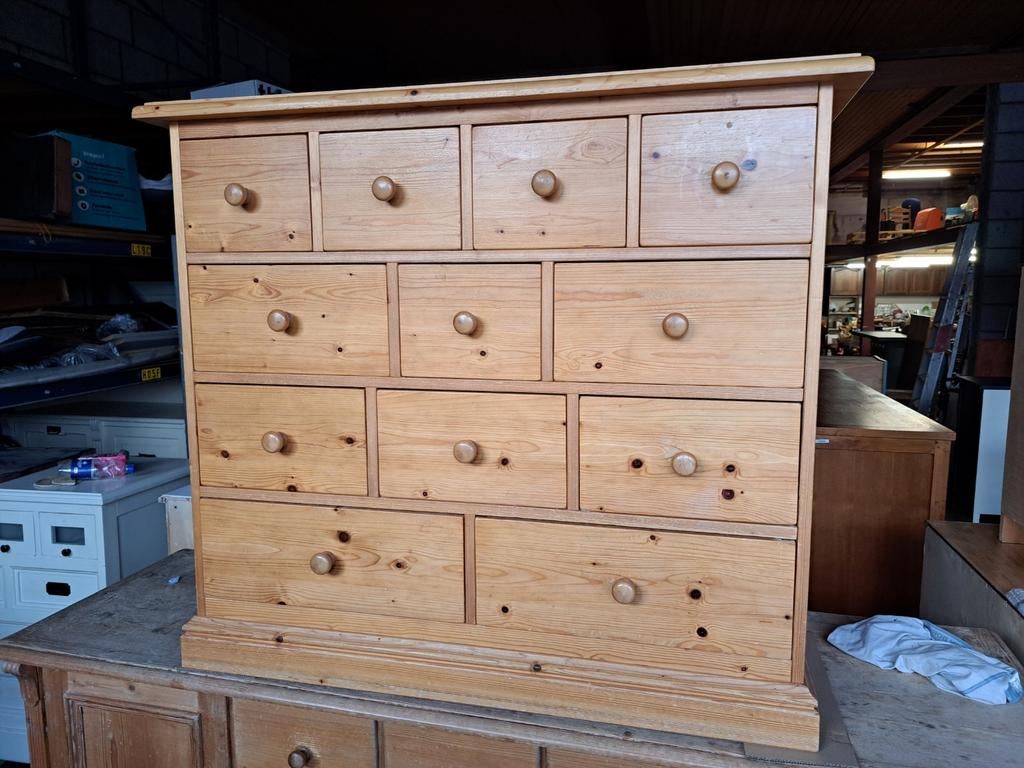 Grenen ladekast commode 12 lades, Ophalen, RoDeKo Volendam, R.kooij65@gmail.com, Gebruikt