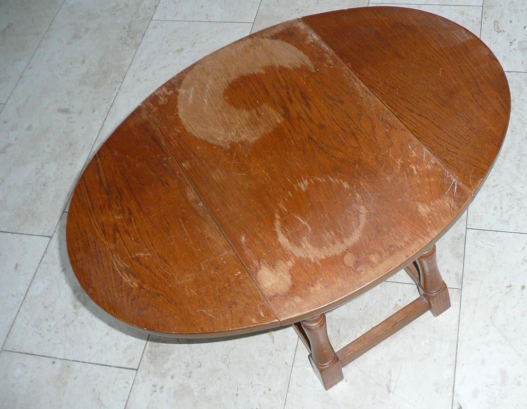 RETRO bijzettafeltje jaren 70 (inklapbaar)., Minder dan 45 cm, Minder dan 55 cm, Gebruikt, Rond