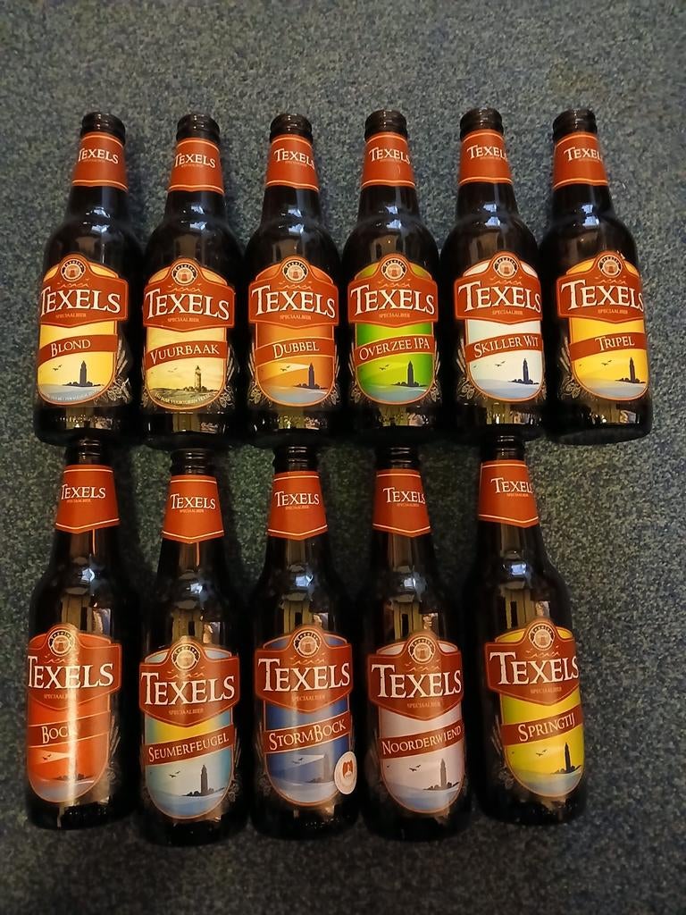 De 12 orginele texelse biertjes, leeg, Verzamelen, Biermerken, Ophalen, Zo goed als nieuw, Flesje(s), Heineken