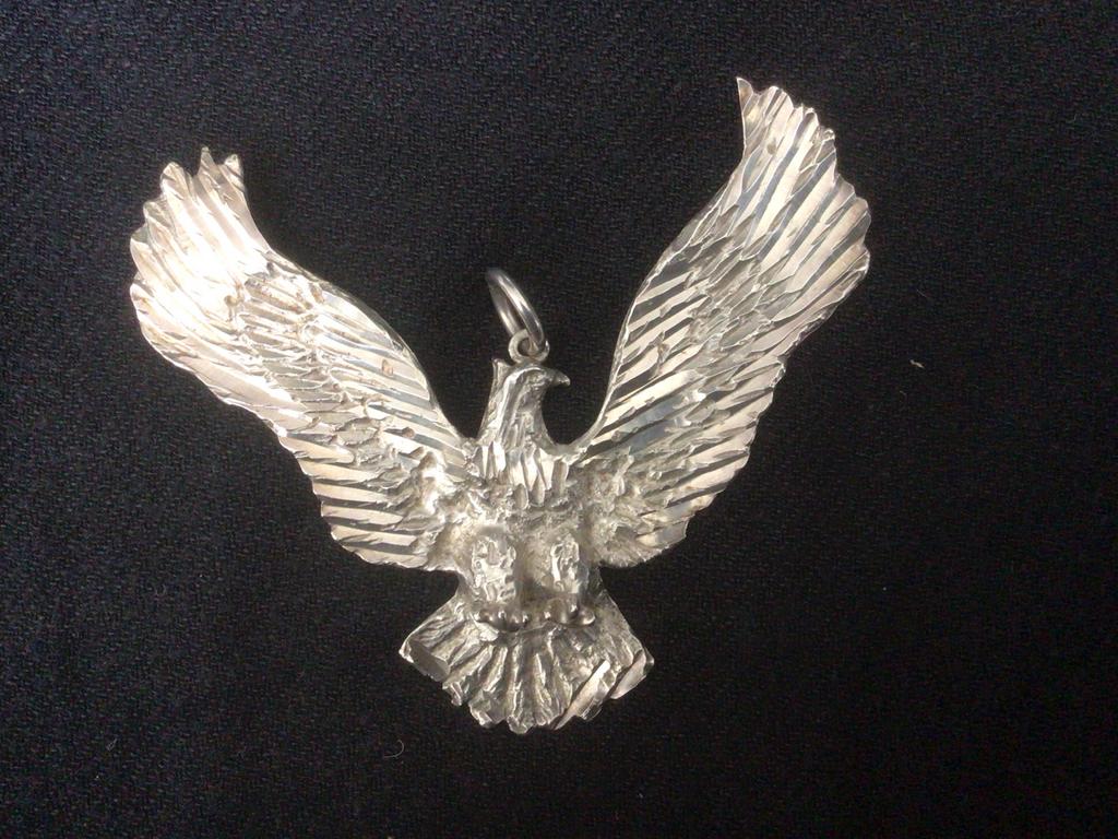 Zilveren  adelaar hanger grote, Ophalen, Gebruikt, Zilver, Dier