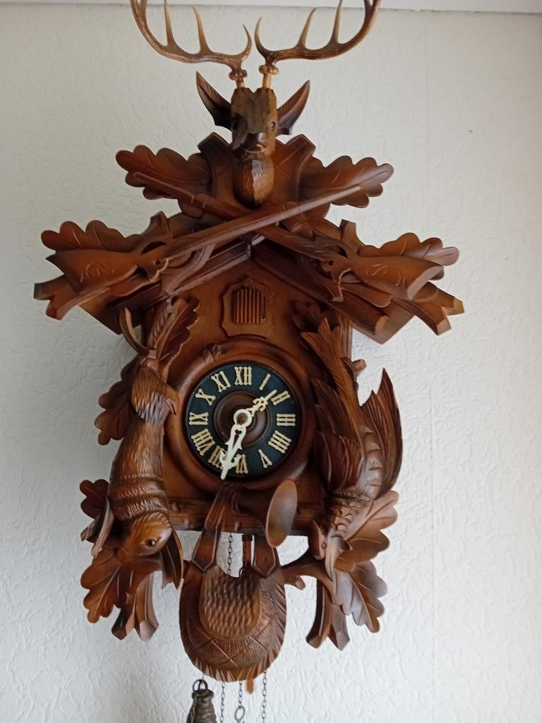 Antieke Koekoeksklok - Uurwerk & Koekoek in Orde, Antiek en Kunst, Antiek | Klokken, Ophalen