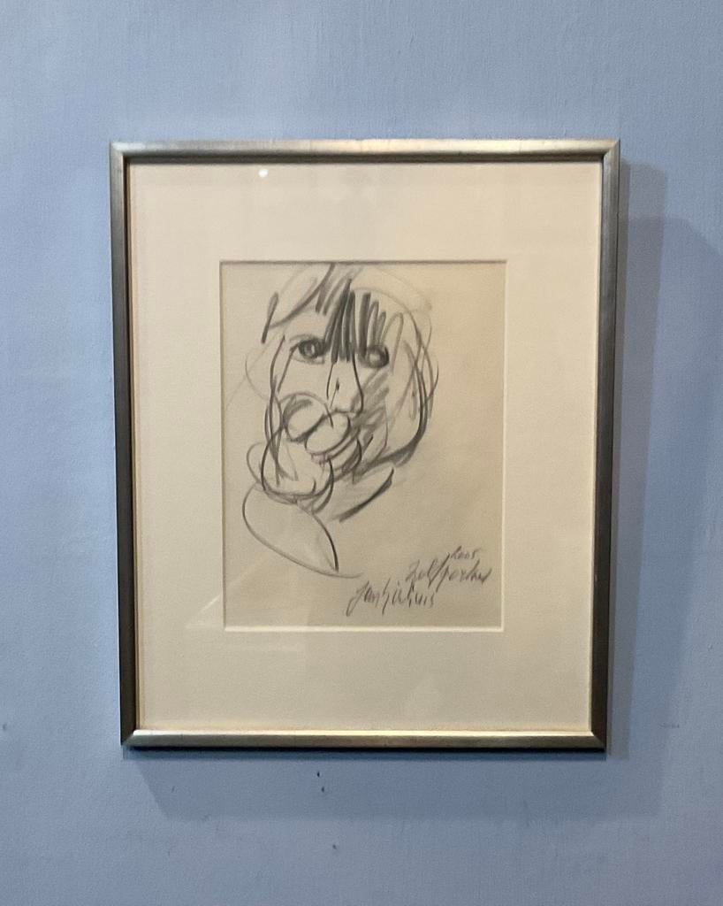 jan Sierhuis zelf portret , uniek werk, Ophalen of Verzenden