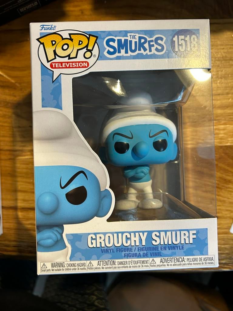Funko Pop! The Smurfs - Moppersmurf (Grouchy Smurf) #1518, Verzamelen, Smurfen, Ophalen of Verzenden, Nieuw, Moppersmurf, Poppetje, Figuurtje of Knuffel