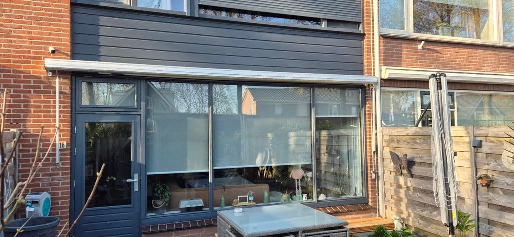 Uitvalscherm 5200mm breed, 1400mm uitval - Gebruikt, Tuin en Terras, Zonneschermen, Ophalen