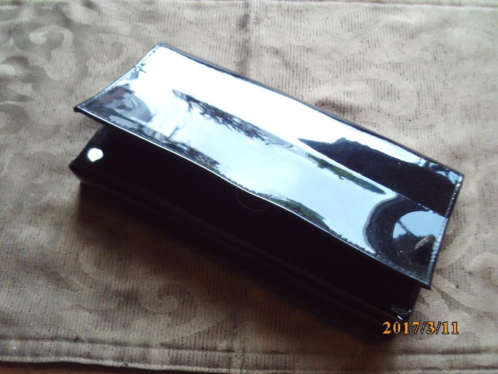 zwart kunststof glanzend damestasje merk Virtus 2 vak clotch, Ophalen of Verzenden, Nieuw, Zwart, Avondtasje