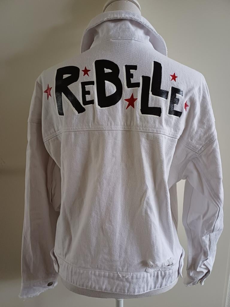 Witte spijkerjas Colourful Rebel met  opdruk - Maat M, Kleding | Dames, Jassen | Zomer, Maat 38/40 (M), Wit, Colourful Rebel, Nieuw
