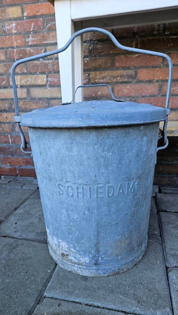 Zinken Vuilnisbak Schiedam, Ophalen, Gebruikt, 40 liter of meer, Metaal