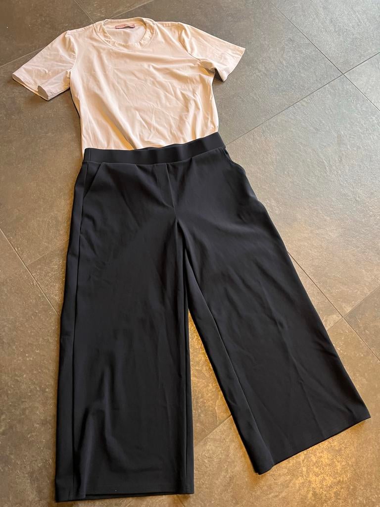 Studio Anneloes set: witte top en blauwe culotte - Maat L, Kleding | Dames, Dames-kledingpakketten, Maat 42/44 (L), Ophalen of Verzenden