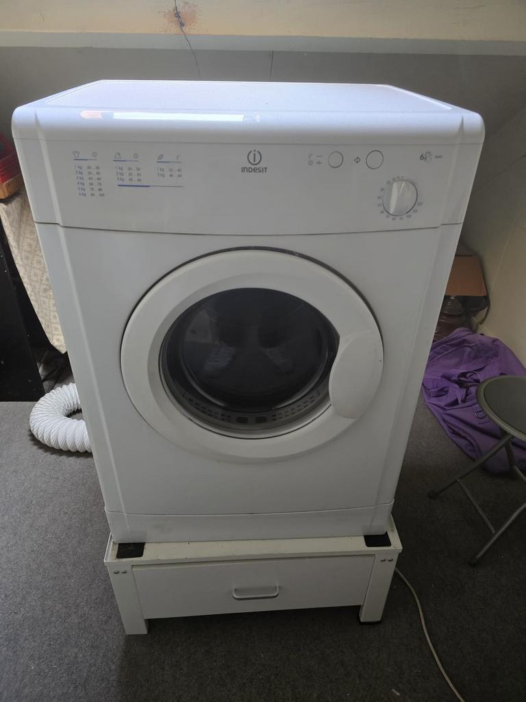 Indesit wasdroger, 6 tot 8 kg, Ophalen of Verzenden, Luchtafvoer, 85 tot 90 cm