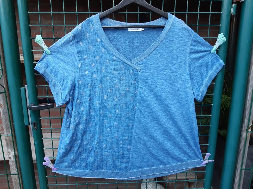 Paprika shirt top maat 48/50 nieuw linnen blauw met glitters, Ophalen of Verzenden, Nieuw, Blauw, Shirt of Top