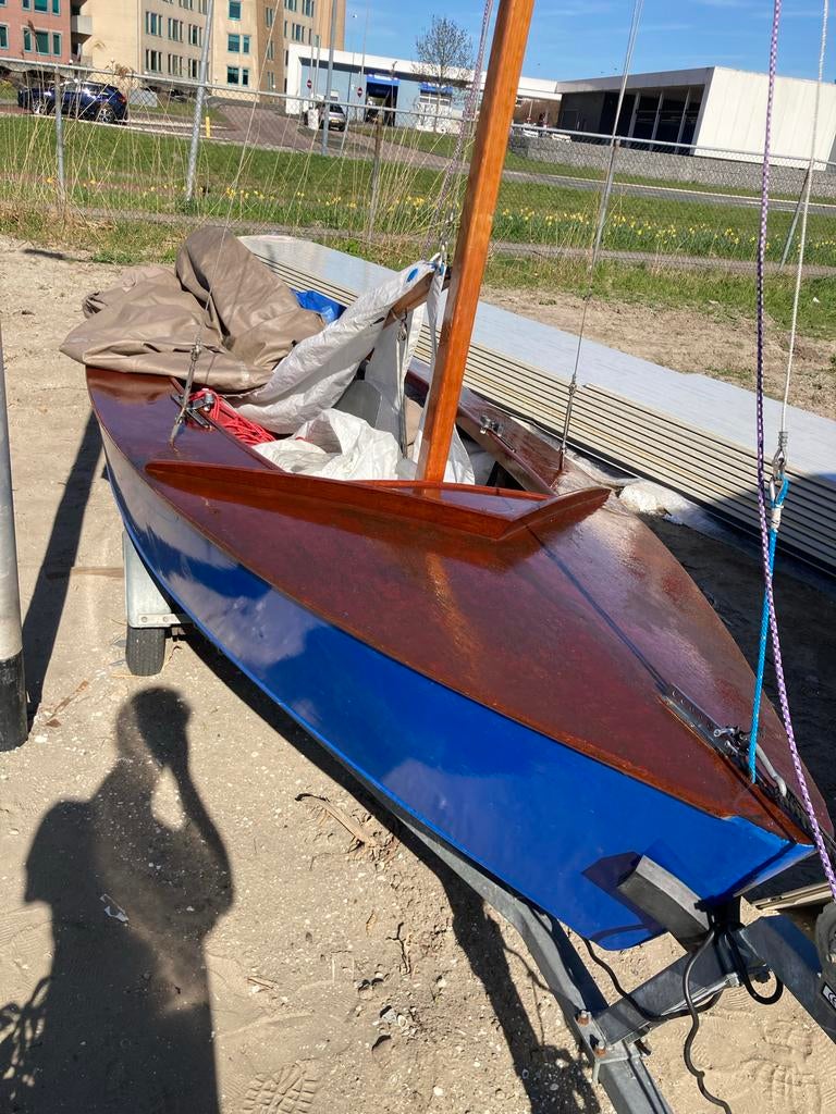 Orginele flits jol zeilwedstrijdboot met zeilen en trailer, Geen motor, Gebruikt, Overige brandstoffen, Overige typen