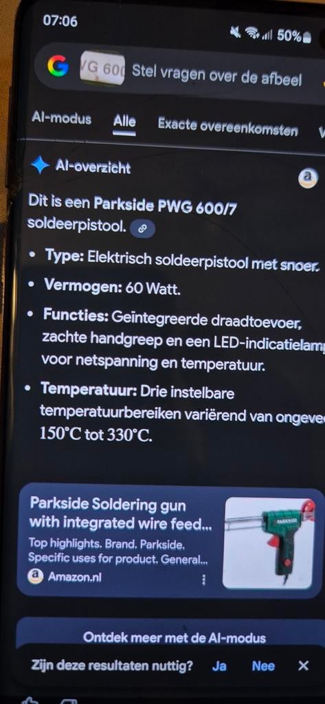 Parkside PWG 600/7 soldeerpistool  bieden, Ophalen of Verzenden