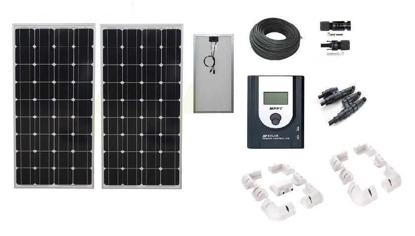 340Wp set + 40A mppt laadregelaar  camper caravan boot accu, Ophalen of Verzenden