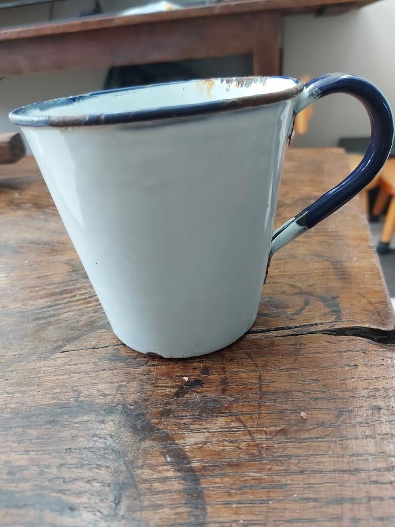 Grote witte beker emaille, Ophalen of Verzenden