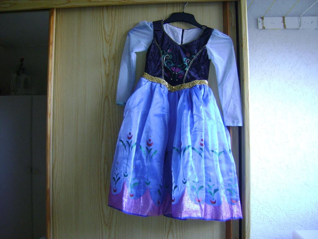 anna jurk mt110 4laagssluit met rits velours lijfje tule mou, Ophalen of Verzenden, Zo goed als nieuw, 110 t/m 116, Meisje