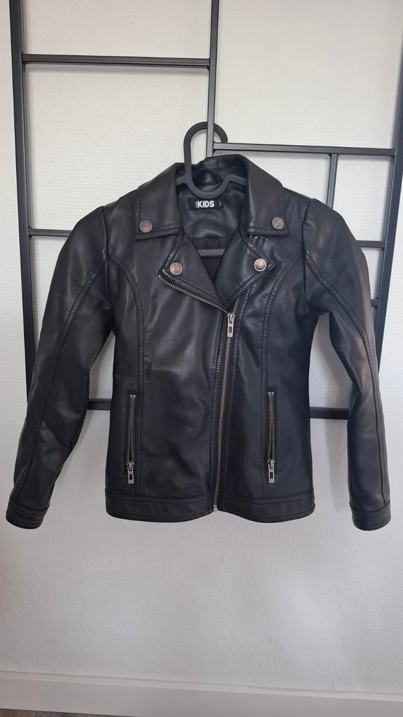 Stoer zwart kinder bikerjack - KIDS, Kinderen en Baby's, Kinderkleding | Overige, Ophalen of Verzenden, Zo goed als nieuw, Europe Kids