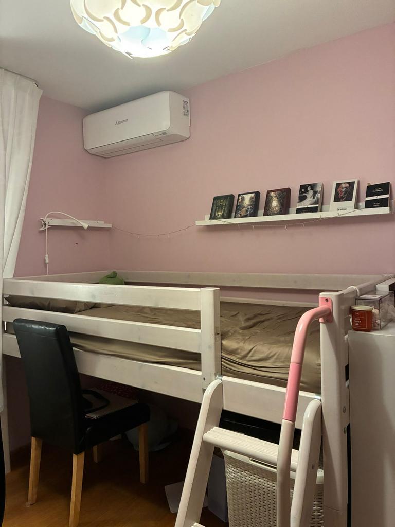 Hoogslaper wit met trap 90x200, Ophalen of Verzenden, Gebruikt, Hoogslaper