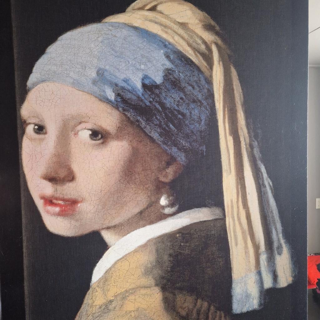 Canvas schilderij Meisje met de Parel, Ophalen