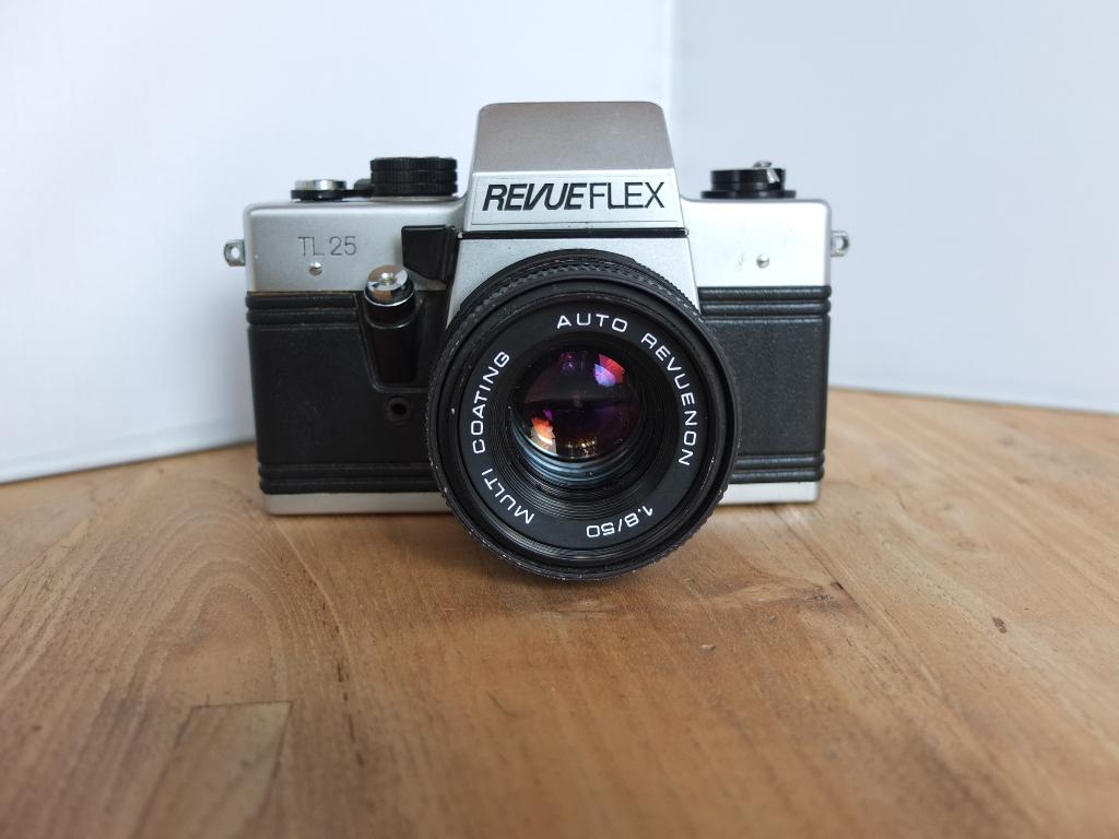 ✔️ Revueflex TL25 & Revuenon (Pentacon) 50mm / 1.8 DDR, Ophalen of Verzenden, Gebruikt, Spiegelreflex, Overige Merken