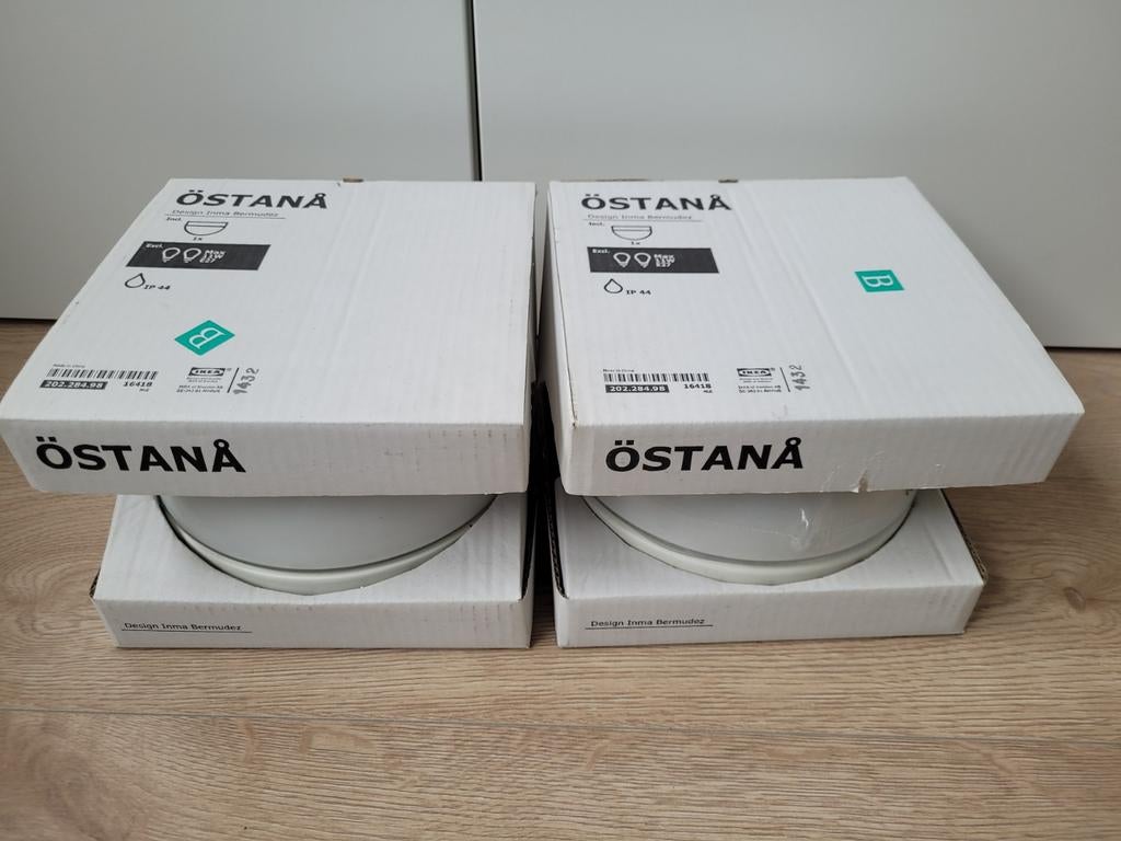 2x IKEA ÖSTANÅ Plafondlamp - Nieuw in doos, Ophalen, Nieuw, Glas, Modern, Tijdloos