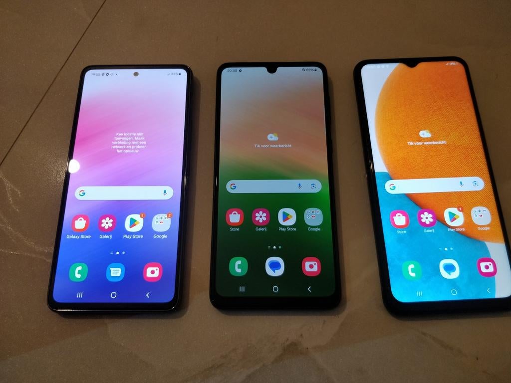 3x Samsung smartphones als nieuw, Telecommunicatie, Mobiele telefoons | Samsung, Ophalen, Zwart, Zo goed als nieuw, 128 GB