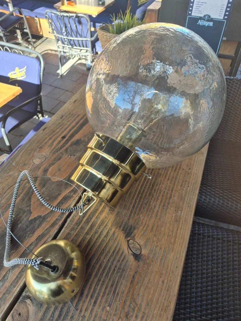 Qazqa hanglamp Chennai HL 3st, Ophalen, 50 tot 75 cm, Zo goed als nieuw, Glas