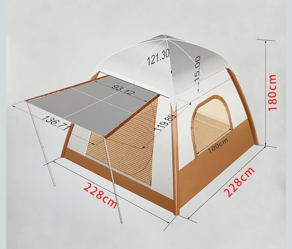 Opblaasbare lichtgewicht tent, Caravans en Kamperen, Ophalen of Verzenden, Nieuw, Tot en met 3