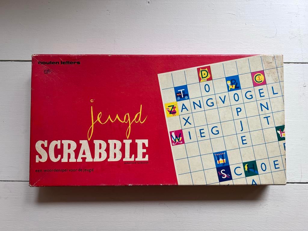 Vintage Jeugd Scrabble - Houten Letters - Woordspel, Hobby en Vrije tijd, Gezelschapsspellen | Bordspellen, Drie of vier spelers