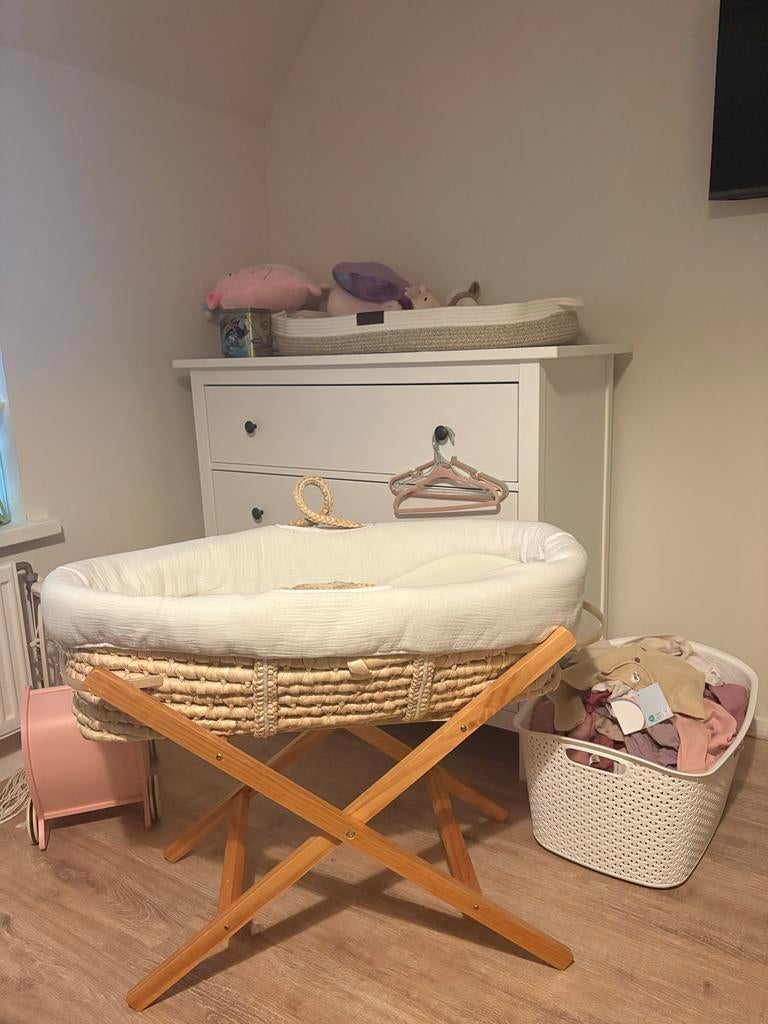 Mooie Mozes mand/wieg met standaard, Ophalen, Zo goed als nieuw, Wieg