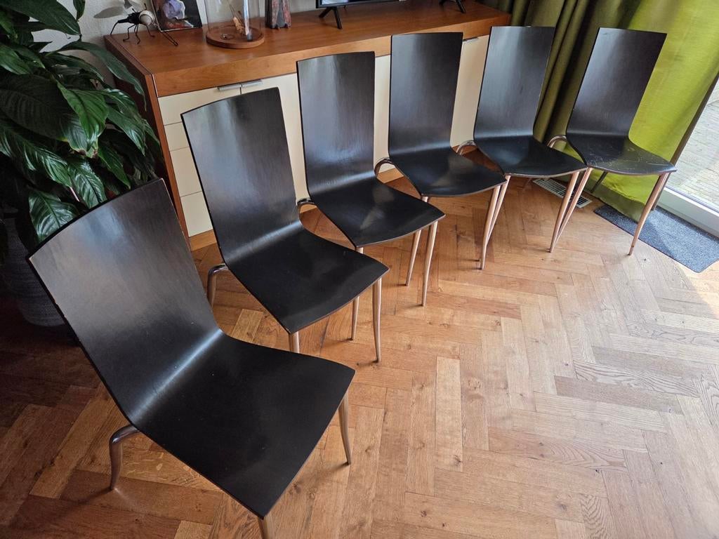 6x Philippe Starck Driade Olly Tango design eetkamerstoelen, Huis en Inrichting, Stoelen, Ophalen, Gebruikt, Zwart, Design, Modern, Jaren '90