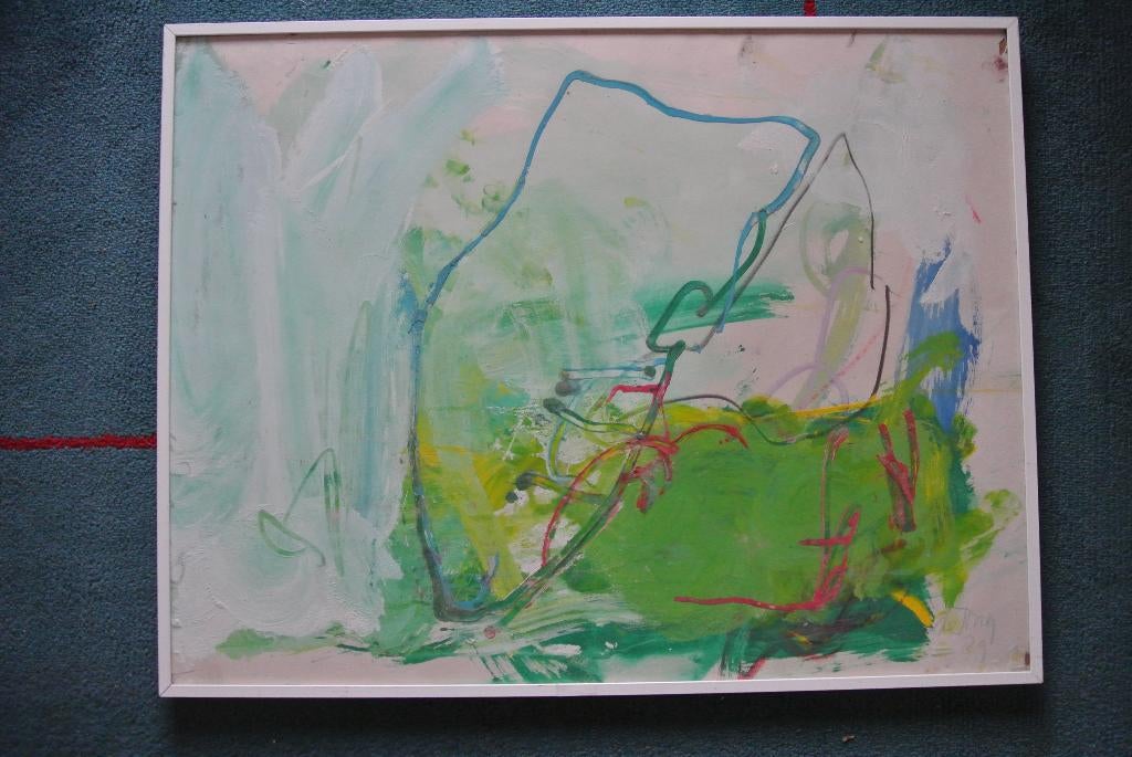 leo de jong schilderij op karton, Ophalen of Verzenden