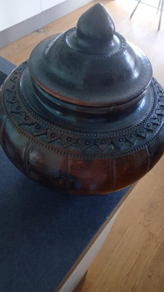 2 Chique gedecoreerde potten, Antiek en Kunst, Curiosa en Brocante, Ophalen