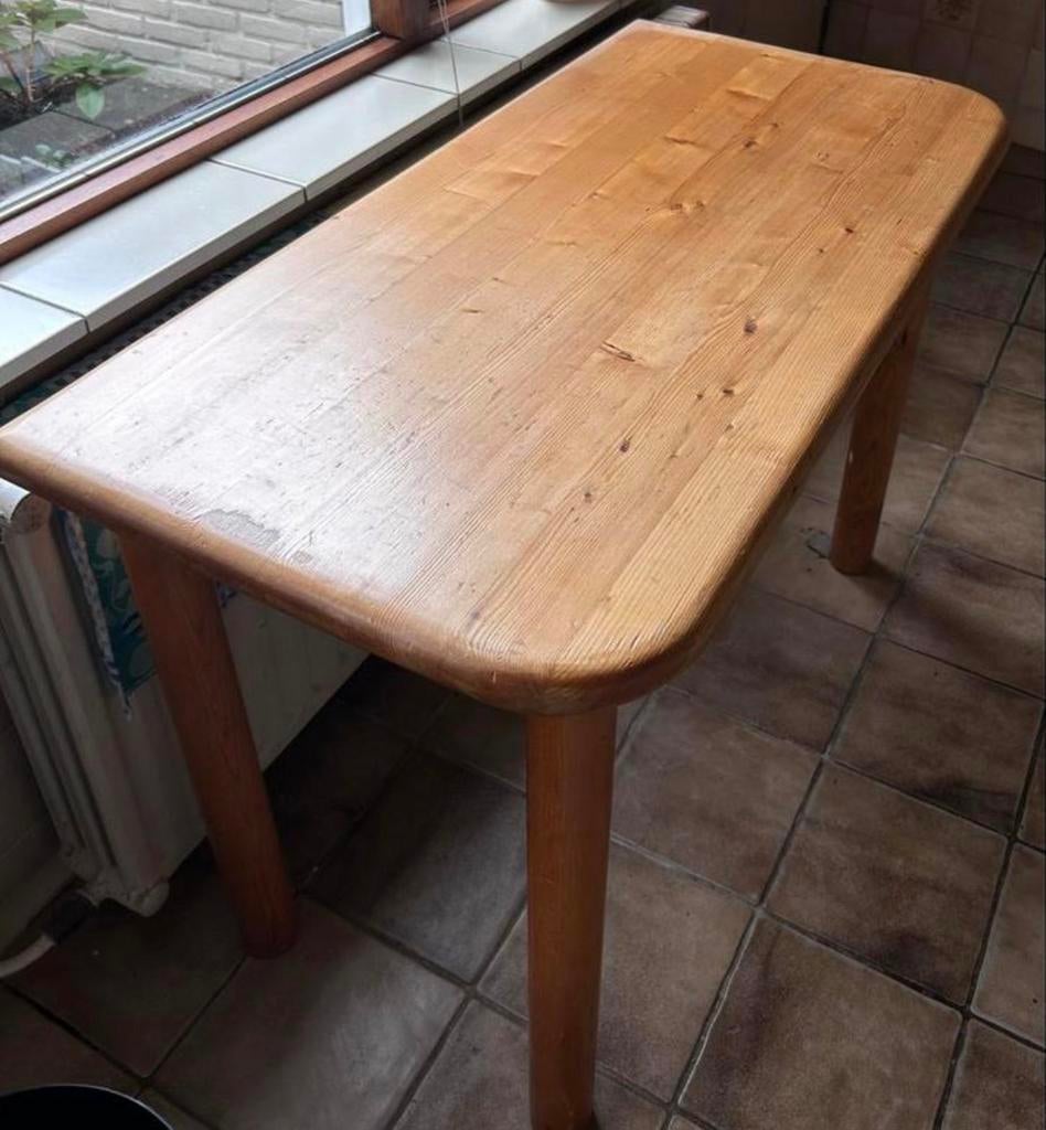 Grenen keuken-/eettafel, Ophalen