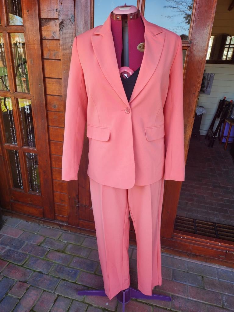 Jensen damespakset, broek 44 en blazer 38, Ophalen of Verzenden, Zo goed als nieuw, Maat 42/44 (L), Roze