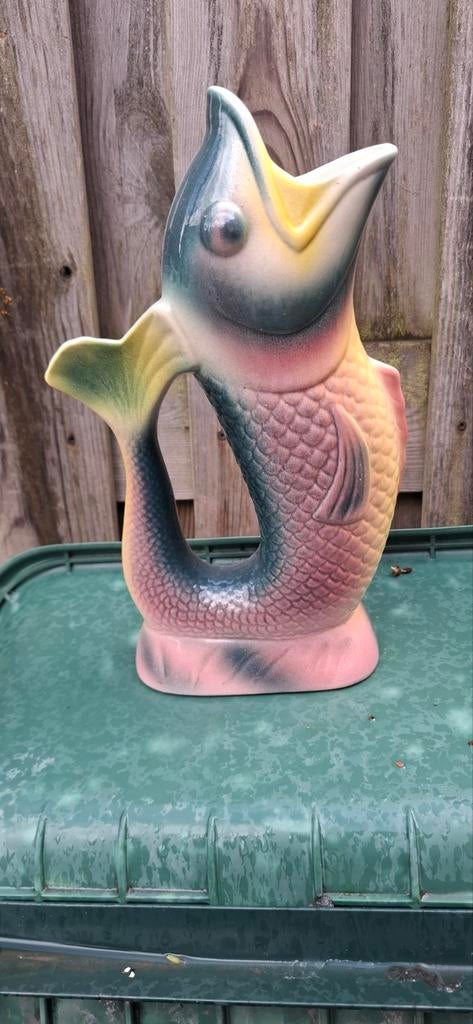 Vintage Saint Clement karaf in pastelkleuren - Visvorm, Ophalen of Verzenden