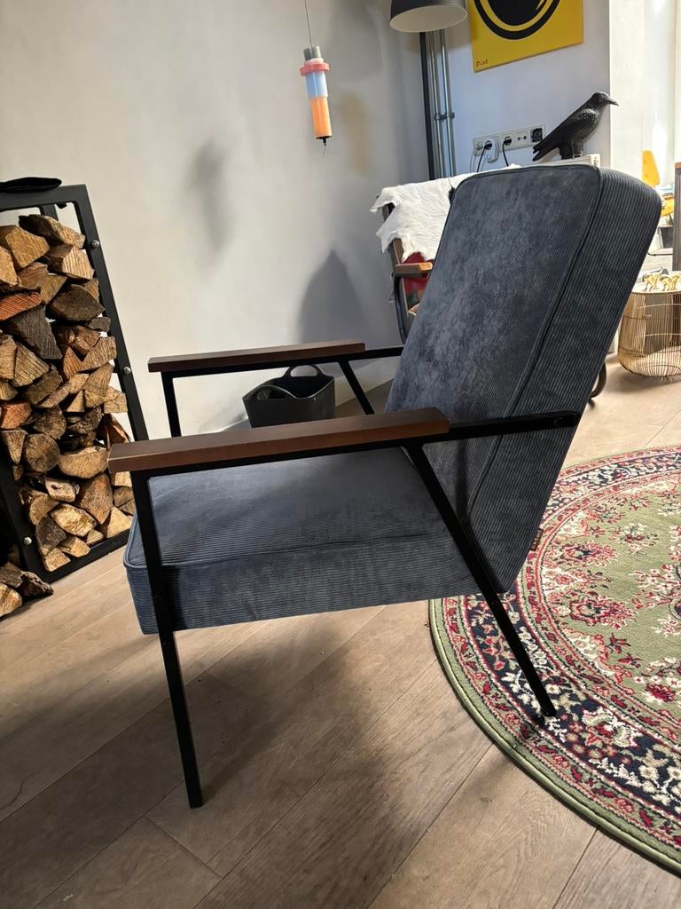 Woood Sally Fauteuil stoel – Staalblauw, Ophalen, ., ., 75 tot 100 cm