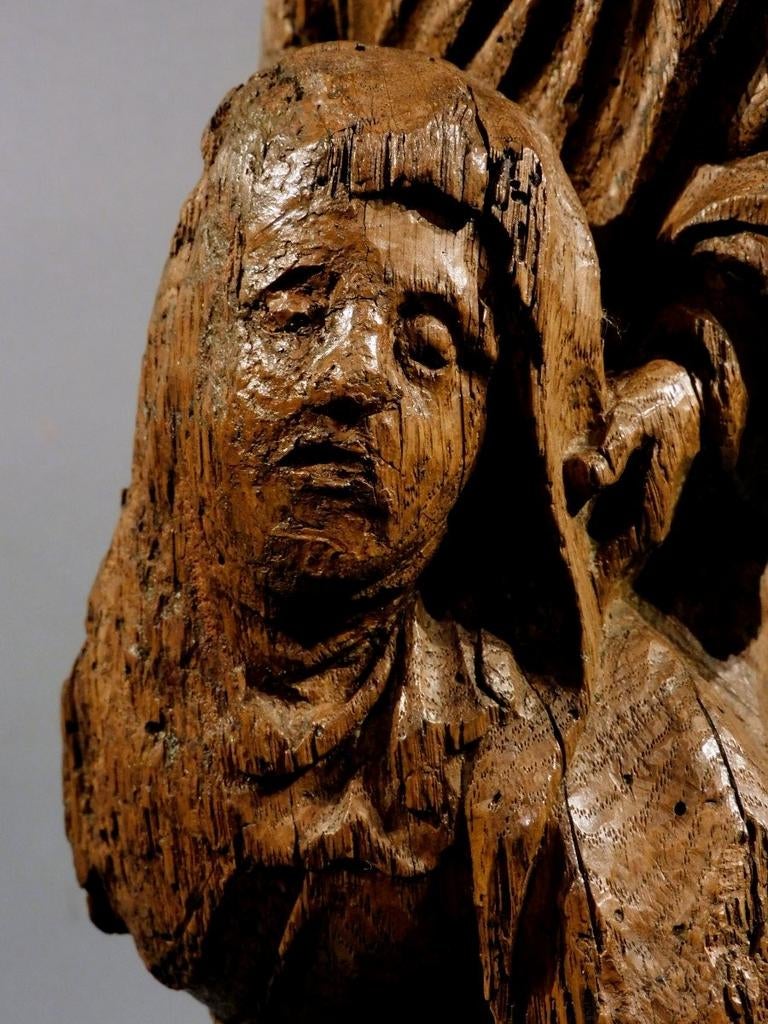 Antiek eiken houtsnijwerk retabel fragment 16e eeuw, Antiek en Kunst, Kunst | Beelden en Houtsnijwerken, Verzenden