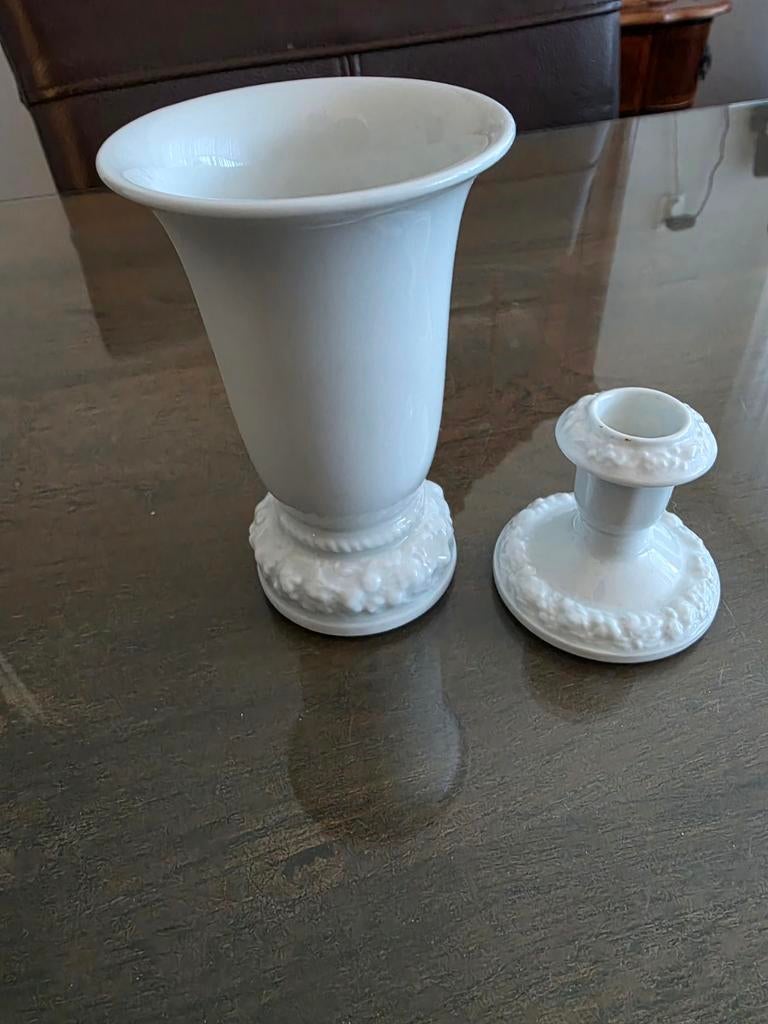 Rosenthal vaas en kandelaar, Overige kleuren, Ophalen of Verzenden, Minder dan 50 cm, Glas