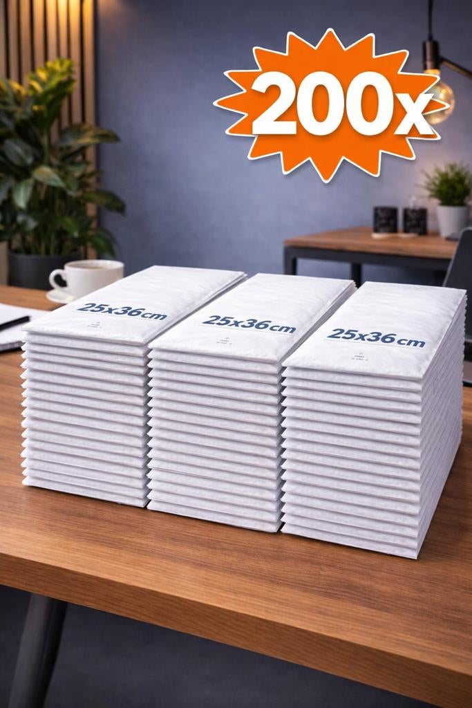 200x Luchtkussen enveloppen 25x36cm - Witte bubbelenveloppen, Ophalen of Verzenden