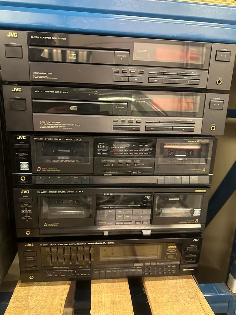 Jvc vintage hifi versterker cassettedeck cd speler, Ophalen of Verzenden, Minder dan 60 watt, JVC